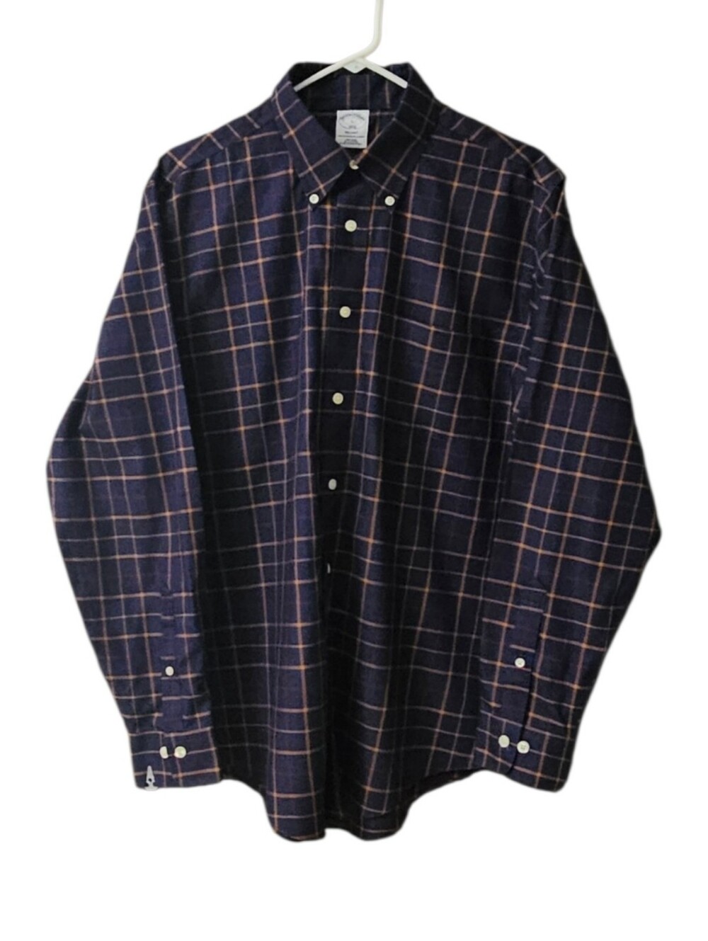 Brooks Brothers Regent Long Sleeve Button Down Shirt Men's Large NWOT Blue Plaid